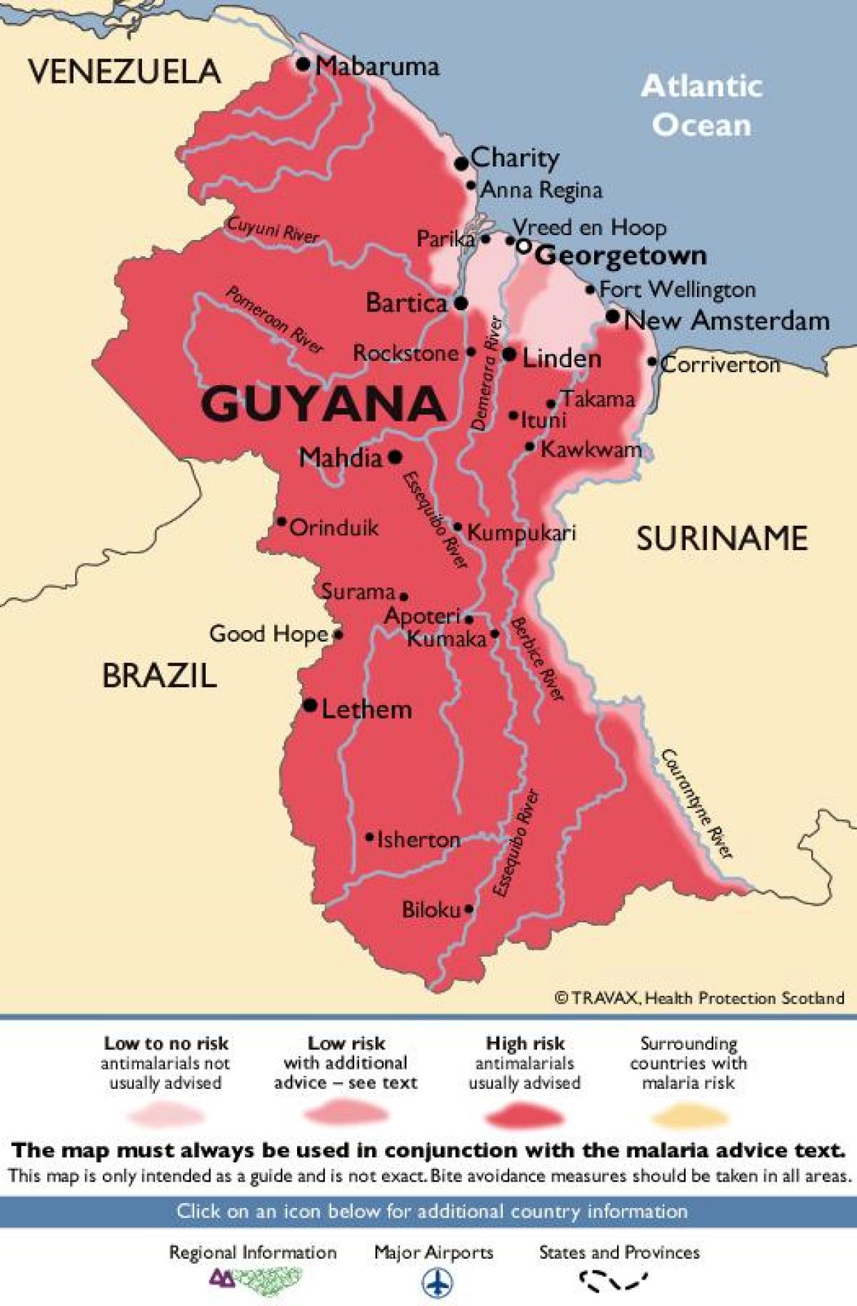 mapa Gujany