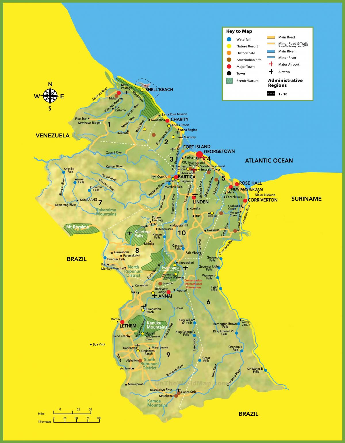 mapa fotografia Gujana