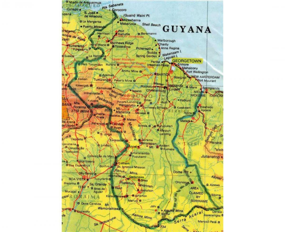 mapa Gujany Afryki