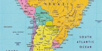 Mapa Gujany Ameryka Południowa 