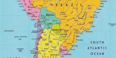 Mapa Gujany Ameryka Południowa 