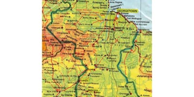 Mapa Gujany Afryki