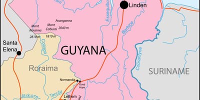 Mapa Gujany lokalizacja na świat