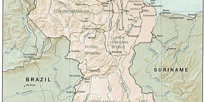 Mapa osiedli indian w Gujanie