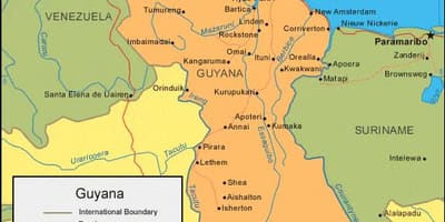 Mapa Gujany politycznych 